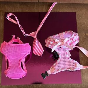 Pink Dog Harness and Leash Set